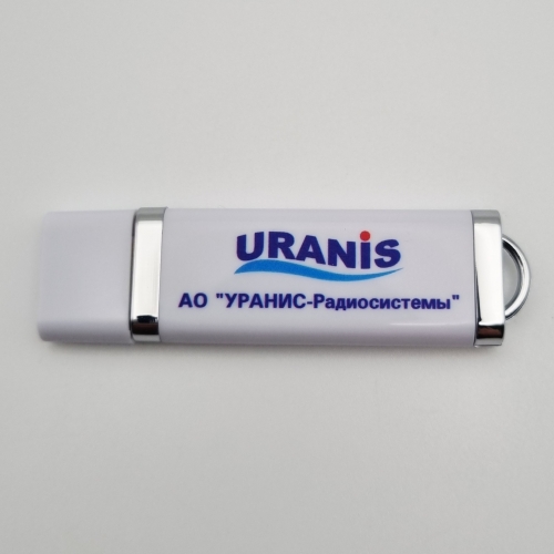 URANIS - Флешка Пластиковая Протос Промо "Protos Promo" S12 белая, уф-печать 4+0