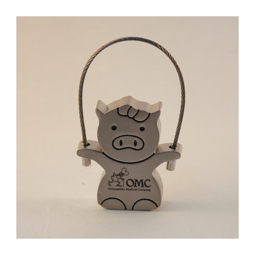 OMC - Флешка Металлическая Свинка Вуди "Woody Pig" R158 серебряный, гравировка 1+0, чернение