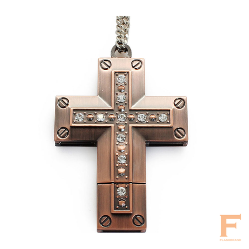 Дизайнерские флешки из металла (16шт) - Флешка Металлическая Крест "Cross" R404