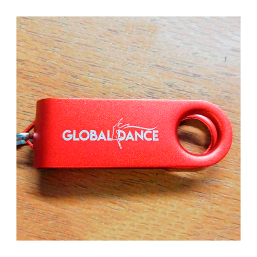 Global Dance - Флешка Пластиковая Твист Колор "Twist Color" S131 красный, гравировка 1+0