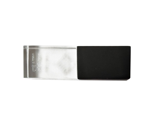 Флешка Стеклянная Кристалл "Crystal Glass Metal" W14 черный матовый 16 Гб