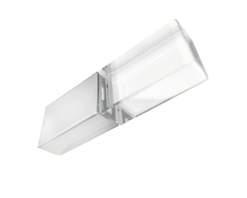 Флешка Стеклянная Кристалл "Crystal Glass Metal" W14 серебряный глянец 4 Гб