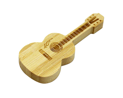 Флешка Деревянная Гитара Акустическая "Guitar Acoustic" F15 желтый 128 Гб
