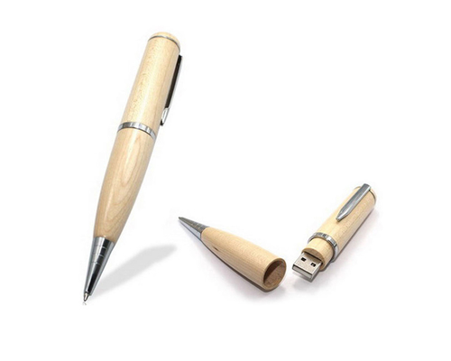 Флешка Деревянная Ручка "Pen Wood" F23 бежевая 16 Гб