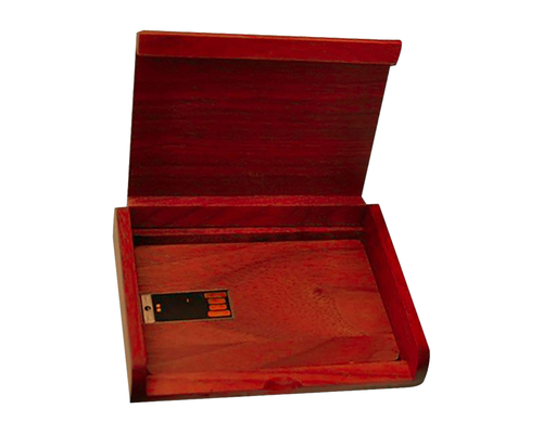 Флешка Деревянная Визитка "Card Wood" F27 красный 512 Гб