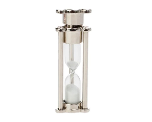 Флешка Стеклянные Песочные часы "Hourglass" W82 серебряный / белый 512 Гб