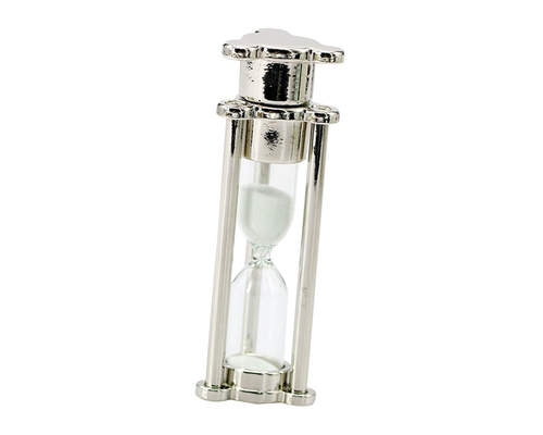 Флешка Стеклянные Песочные часы "Hourglass" W82 серебряный / белый 256 Гб