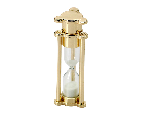 Флешка Стеклянные Песочные часы "Hourglass" W82 золотой / белый 64 Гб
