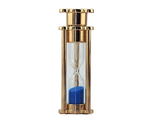 Флешка Стеклянные Песочные часы "Hourglass" W82 золотой / синий 4 Гб