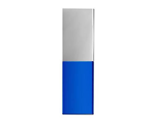 Флешка Стеклянная Кристалл "Crystal Glass Metal" W14 синий / серебряный матовый 4 Гб