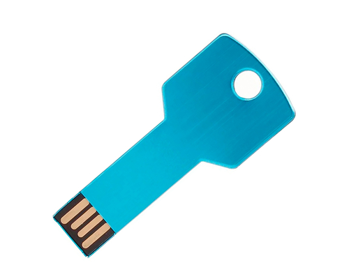 Флешка Металлическая Ключ "Key" R145 голубой 64 Гб