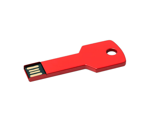 Флешка Металлическая Ключ "Key" R145 красный 128 Гб