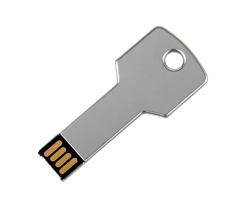 Флешка Металлическая Ключ "Key" R145 серебряный глянец 2 Гб