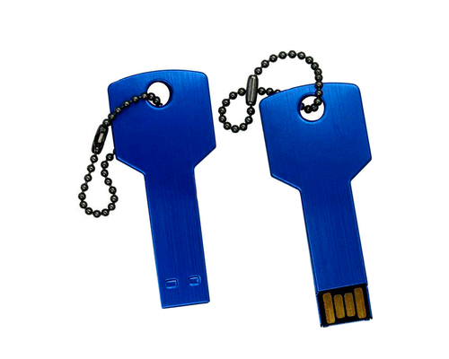 Флешка Металлическая Ключ "Key" R145 синий 4 Гб
