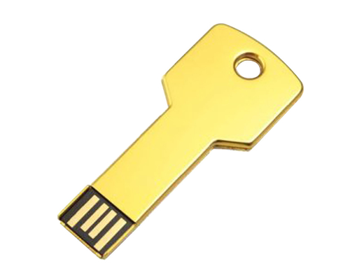 Флешка Металлическая Ключ "Key" R145 золотой глянец 1 Гб