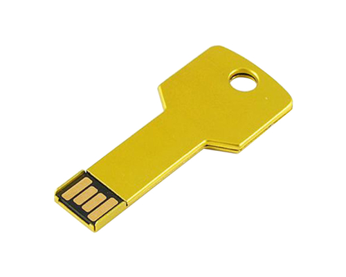 Флешка Металлическая Ключ "Key" R145 золотой глянец 4 Гб