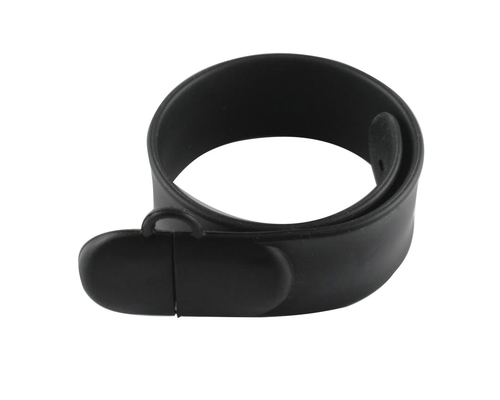 Флешка Силиконовый Браслет Слап "Bracelet Slap" V169 черный 512 Мб