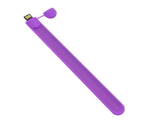 Флешка Силиконовый Браслет Слап "Bracelet Slap" V169 фиолетовый 4 Гб