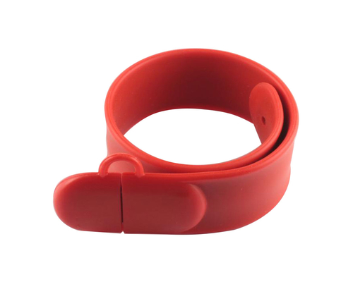 Флешка Силиконовый Браслет Слап "Bracelet Slap" V169 красный 4 Гб