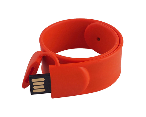 Флешка Силиконовый Браслет Слап "Bracelet Slap" V169 красный 512 Гб
