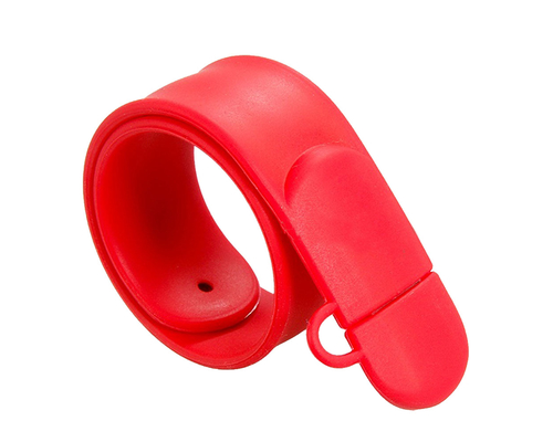 Флешка Силиконовый Браслет Слап "Bracelet Slap" V169 красный 32 Гб