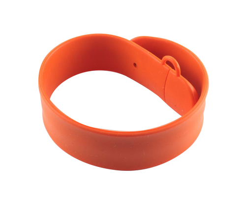 Флешка Силиконовый Браслет Слап "Bracelet Slap" V169 оранжевый 128 Гб
