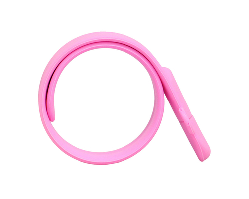 Флешка Силиконовый Браслет Слап "Bracelet Slap" V169 розовый 128 Мб