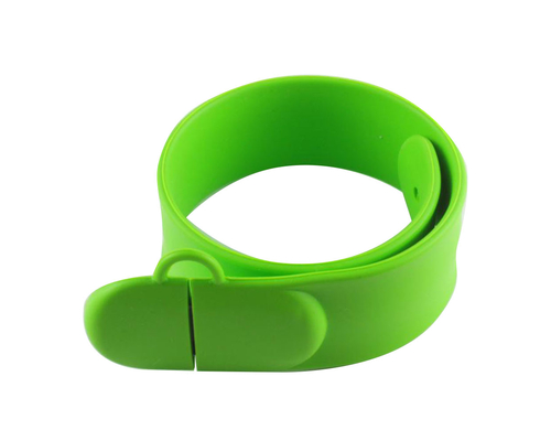Флешка Силиконовый Браслет Слап "Bracelet Slap" V169 зеленый 64 Гб