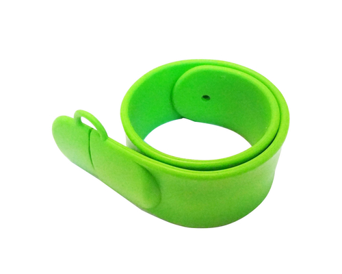 Флешка Силиконовый Браслет Слап "Bracelet Slap" V169 зеленый 256 Мб