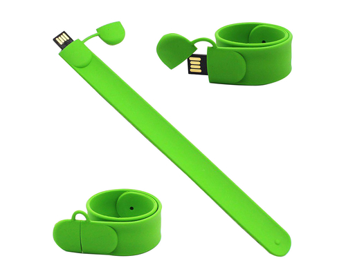 Флешка Силиконовый Браслет Слап "Bracelet Slap" V169 зеленый 8 Гб