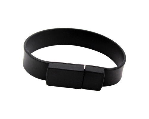 Флешка Силиконовый Браслет "Bracelet Splice" V170 черный 4 Гб