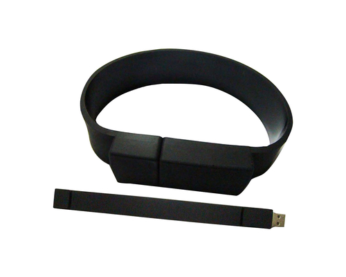 Флешка Силиконовый Браслет "Bracelet Splice" V170 черный 1 Гб