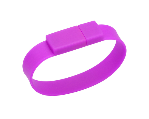 Флешка Силиконовый Браслет "Bracelet Splice" V170 фиолетовый 128 Гб