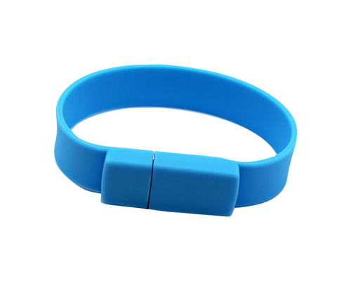 Флешка Силиконовый Браслет "Bracelet Splice" V170 голубой 64 Гб