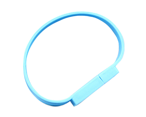 Флешка Силиконовый Браслет "Bracelet Splice" V170 голубой 2 Гб
