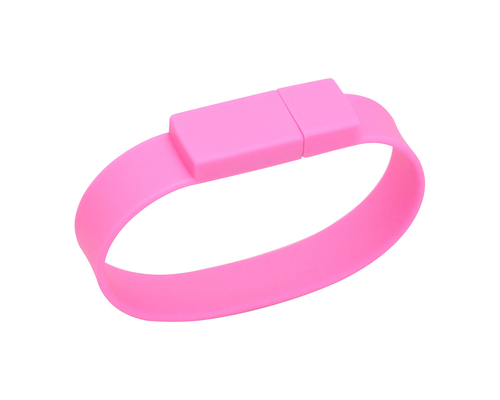Флешка Силиконовый Браслет "Bracelet Splice" V170 розовый 4 Гб