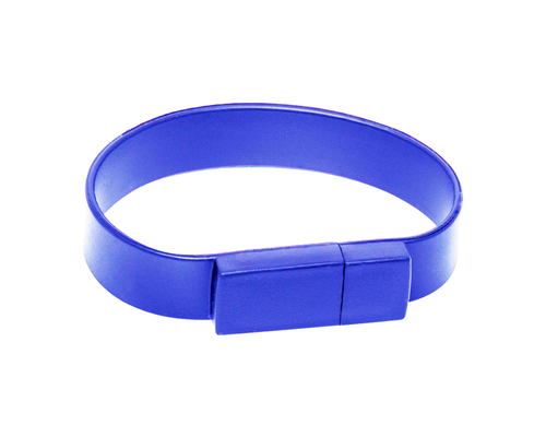 Флешка Силиконовый Браслет "Bracelet Splice" V170 синий 128 Гб