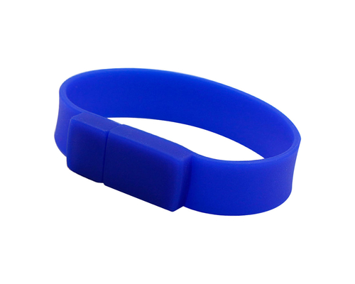 Флешка Силиконовый Браслет "Bracelet Splice" V170 синий 64 Гб