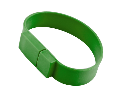 Флешка Силиконовый Браслет "Bracelet Splice" V170 зеленый 2 Гб