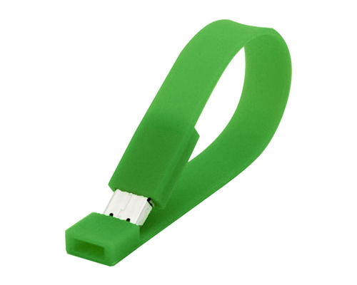 Флешка Силиконовый Браслет "Bracelet Splice" V170 зеленый 16 Гб