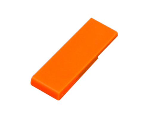 Флешка Пластиковая Скрепка "Clip Silk" S207 оранжевый 128 Гб