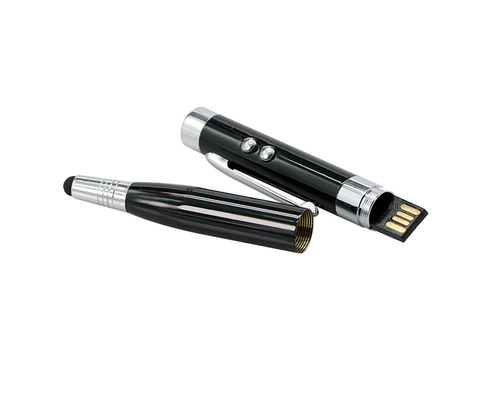 Флешка Металлическая Ручка Лазерная указка WBR Стилус "Pen Laser Stylus" R233 черный 4 ГБ