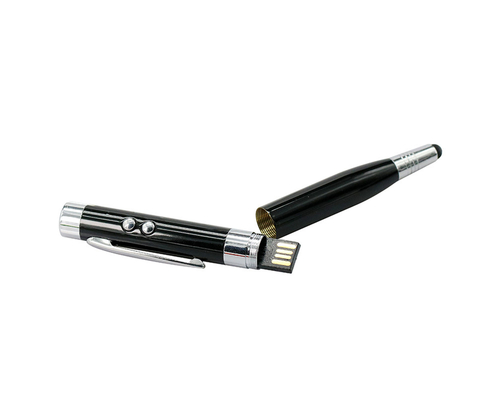 Флешка Металлическая Ручка Лазерная указка WBR Стилус "Pen Laser Stylus" R233 черный 8 ГБ