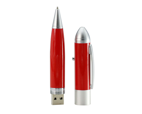 Флешка Металлическая Ручка Лазерная указка Конус "Laser Conus Pen" R236 красный 64 Гб