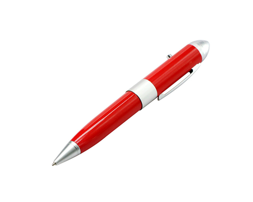 Флешка Металлическая Ручка Лазерная указка Конус "Laser Conus Pen" R236 красный 2 Гб