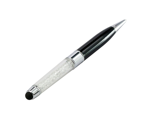 Флешка Металлическая Ручка Стилус Кристалл "Pen Stylus Crystal" R239 черный 128 Гб