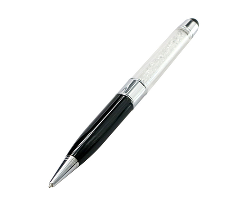 Флешка Металлическая Ручка Стилус Кристалл "Pen Stylus Crystal" R239 черный 4 Гб