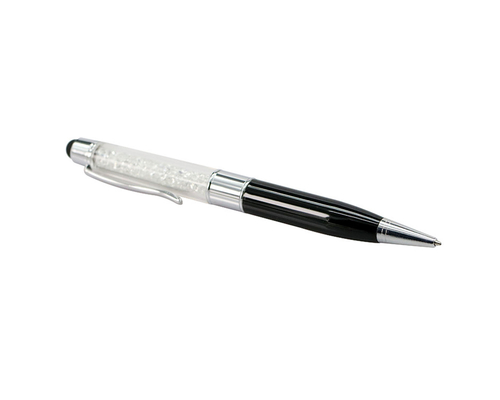 Флешка Металлическая Ручка Стилус Кристалл "Pen Stylus Crystal" R239 черный 256 Гб