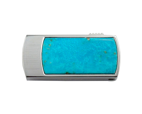 Флешка Каменная Бирюза "Turquoise Stone C" G293 голубой 4 Гб