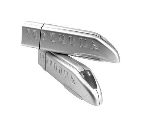 Флешка Пластиковая Поезд Серебряная пуля "Silver Bullet Train" S316 серебристый 128 Гб
